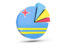 Aruba. Pie chart with slices. Download icon.