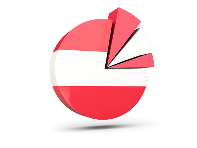 Pie chart with slices. Download flag icon of Austria at PNG format