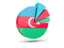 Azerbaijan. Pie chart with slices. Download icon.