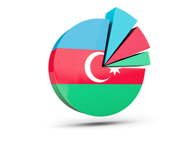 Pie chart with slices. Download flag icon of Azerbaijan at PNG format