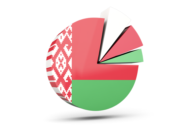 Pie chart with slices. Download flag icon of Belarus at PNG format