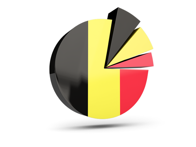 Pie chart with slices. Download flag icon of Belgium at PNG format