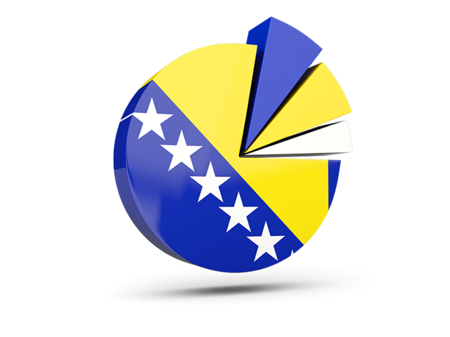 Pie chart with slices. Download flag icon of Bosnia and Herzegovina at PNG format