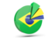 Brazil. Pie chart with slices. Download icon.