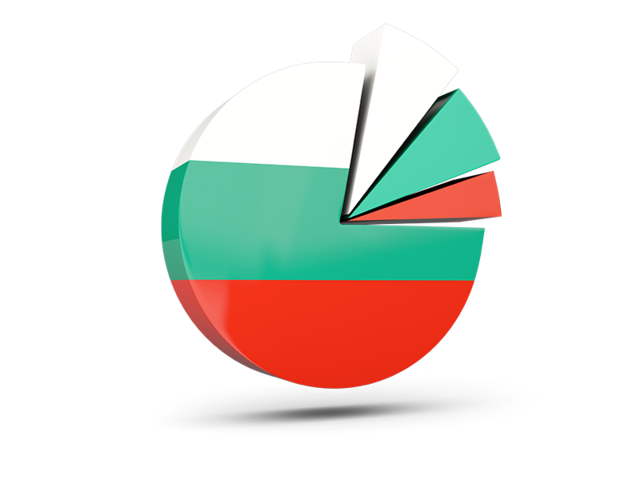 Pie chart with slices. Download flag icon of Bulgaria at PNG format
