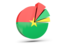 Burkina Faso. Pie chart with slices. Download icon.