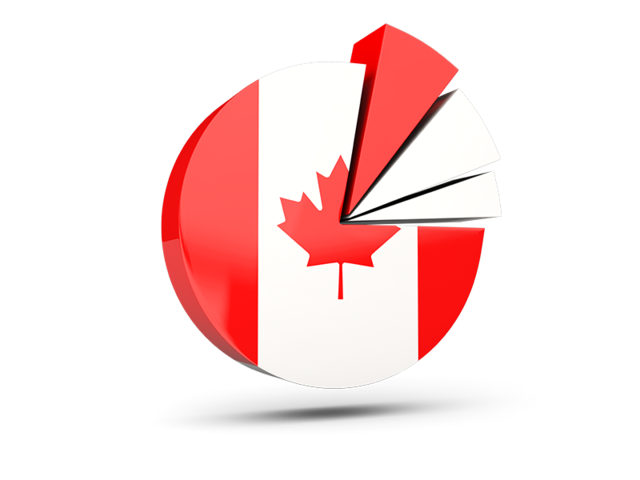 Pie chart with slices. Download flag icon of Canada at PNG format