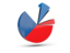 Czech Republic. Pie chart with slices. Download icon.