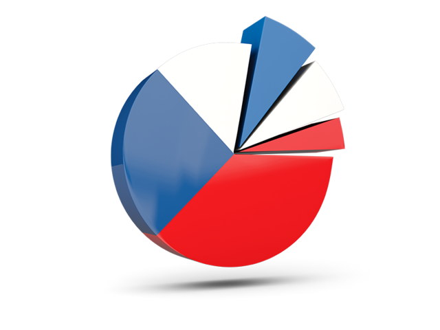 Pie chart with slices. Download flag icon of Czech Republic at PNG format