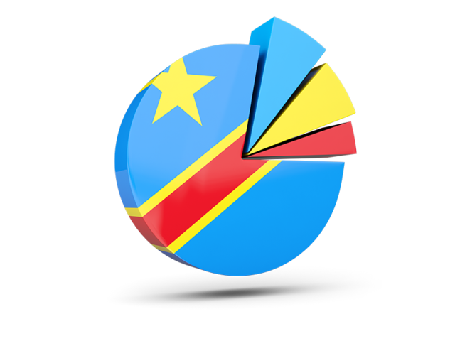 Pie chart with slices. Download flag icon of Democratic Republic of the Congo at PNG format