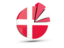 Denmark. Pie chart with slices. Download icon.