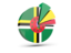 Dominica. Pie chart with slices. Download icon.