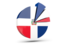 Dominican Republic. Pie chart with slices. Download icon.