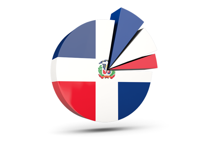 Pie chart with slices. Download flag icon of Dominican Republic at PNG format