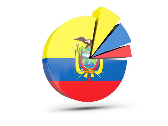 Pie chart with slices. Download flag icon of Ecuador at PNG format