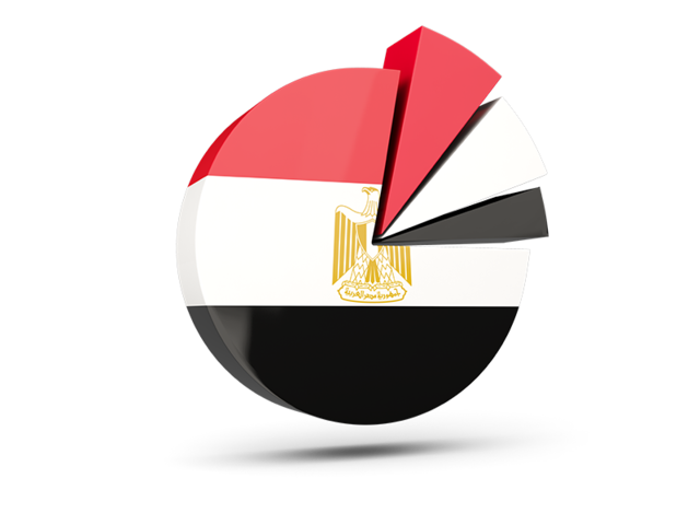 Pie chart with slices. Download flag icon of Egypt at PNG format