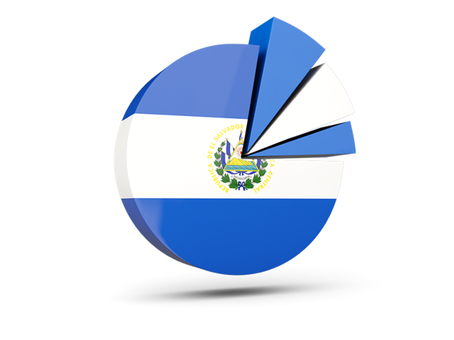 Pie chart with slices. Download flag icon of El Salvador at PNG format