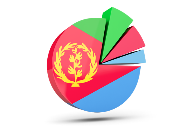 Pie chart with slices. Download flag icon of Eritrea at PNG format