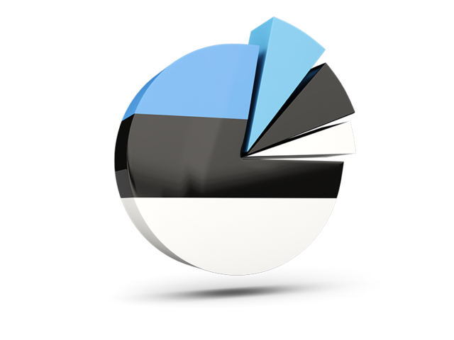 Pie chart with slices. Download flag icon of Estonia at PNG format