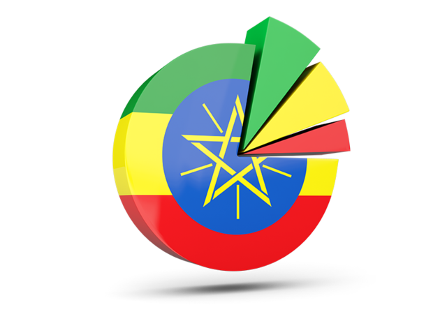 Pie chart with slices. Download flag icon of Ethiopia at PNG format