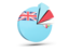 Fiji. Pie chart with slices. Download icon.