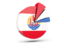 French Polynesia. Pie chart with slices. Download icon.