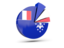 French Southern and Antarctic Lands. Pie chart with slices. Download icon.