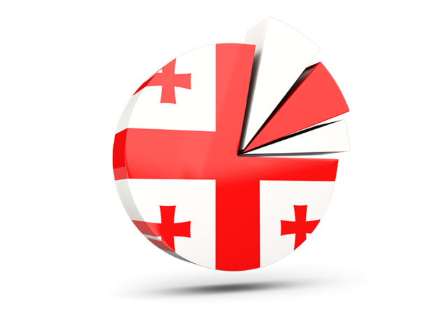 Pie chart with slices. Download flag icon of Georgia at PNG format