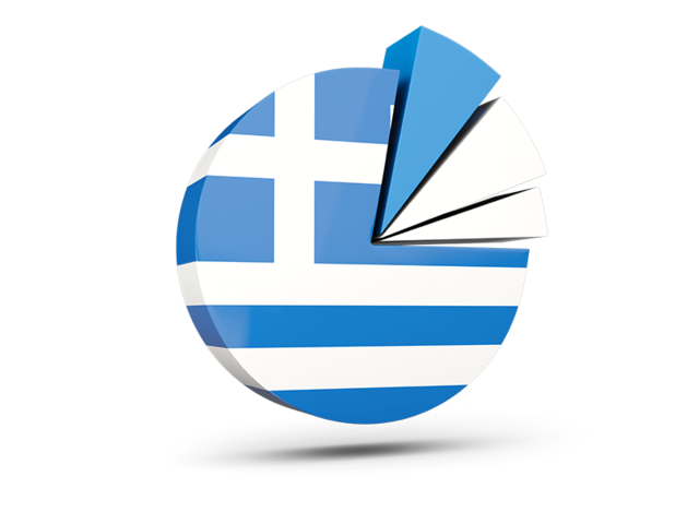 Pie chart with slices. Download flag icon of Greece at PNG format