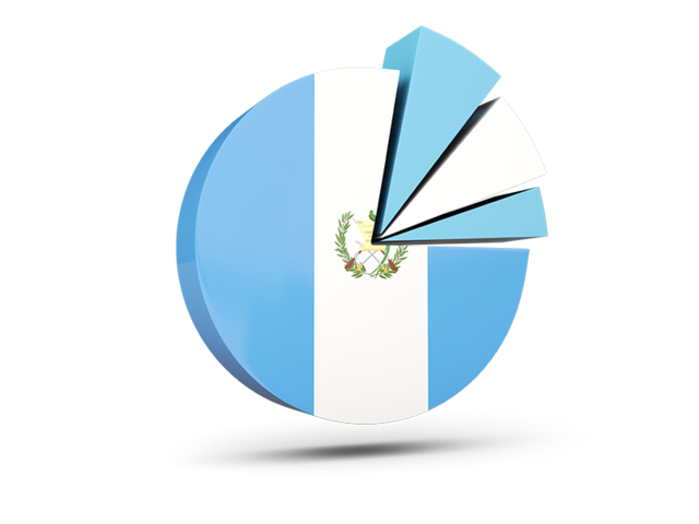 Pie chart with slices. Download flag icon of Guatemala at PNG format