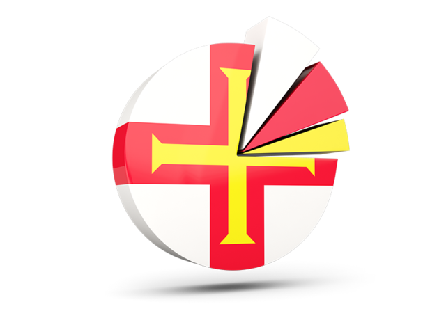 Pie chart with slices. Download flag icon of Guernsey at PNG format