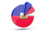 Haiti. Pie chart with slices. Download icon.