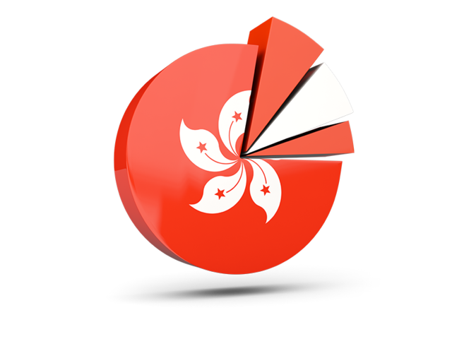 Pie chart with slices. Download flag icon of Hong Kong at PNG format