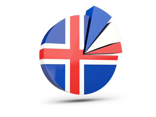 Pie chart with slices. Download flag icon of Iceland at PNG format