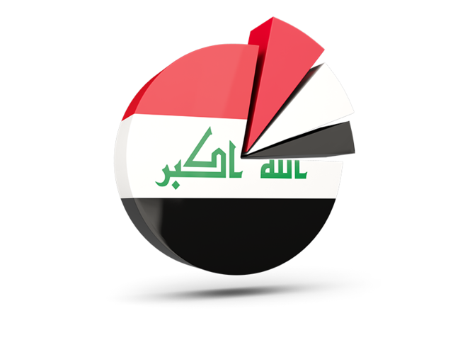 Pie chart with slices. Download flag icon of Iraq at PNG format