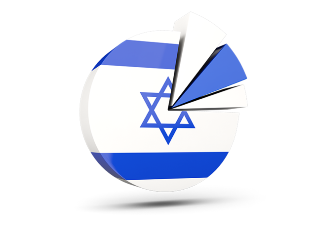 Pie chart with slices. Download flag icon of Israel at PNG format