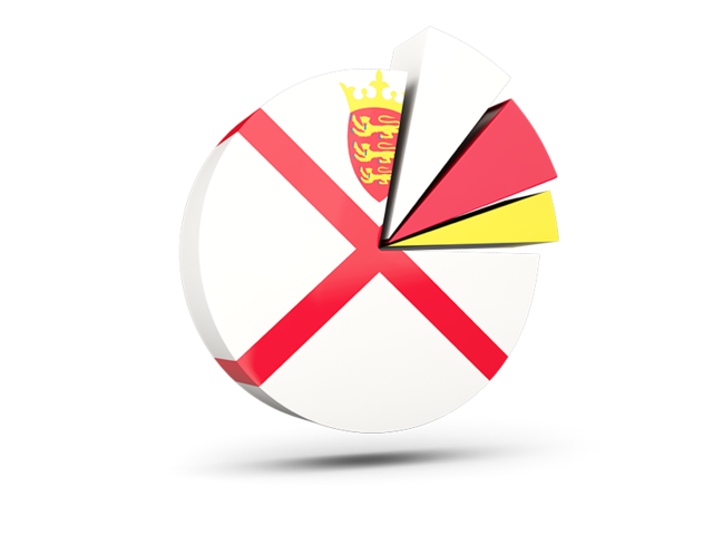 Pie chart with slices. Download flag icon of Jersey at PNG format