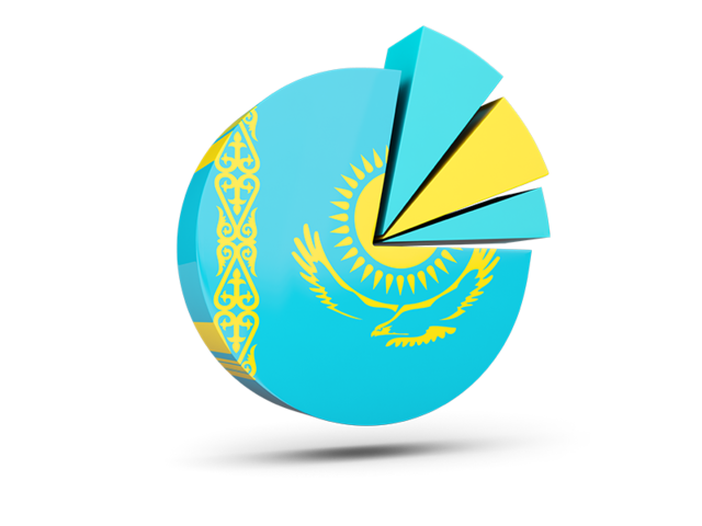 Pie chart with slices. Download flag icon of Kazakhstan at PNG format