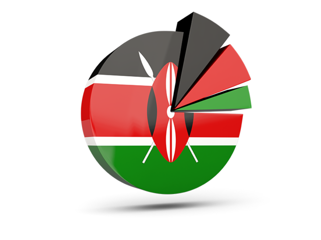 Pie chart with slices. Download flag icon of Kenya at PNG format