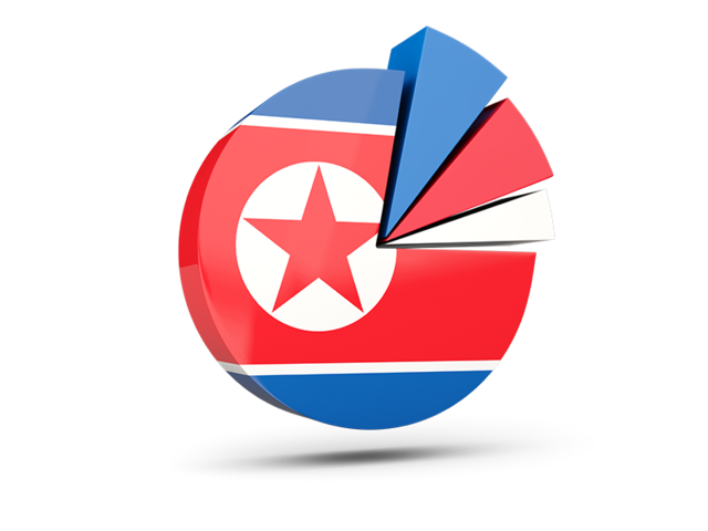 Pie chart with slices. Download flag icon of North Korea at PNG format
