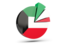 Kuwait. Pie chart with slices. Download icon.