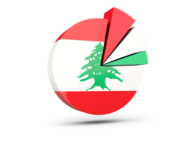 Pie chart with slices. Download flag icon of Lebanon at PNG format