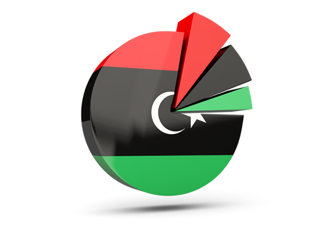 Pie chart with slices. Download flag icon of Libya at PNG format