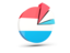 Luxembourg. Pie chart with slices. Download icon.