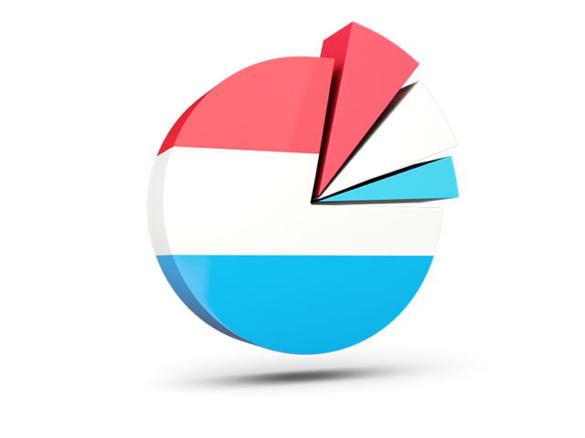 Pie chart with slices. Download flag icon of Luxembourg at PNG format