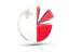 Malta. Pie chart with slices. Download icon.