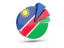 Namibia. Pie chart with slices. Download icon.