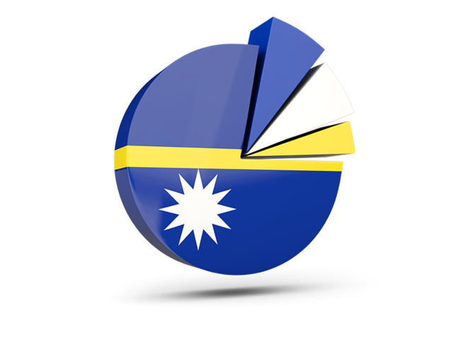 Pie chart with slices. Download flag icon of Nauru at PNG format