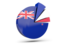 New Zealand. Pie chart with slices. Download icon.