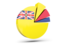 Niue. Pie chart with slices. Download icon.